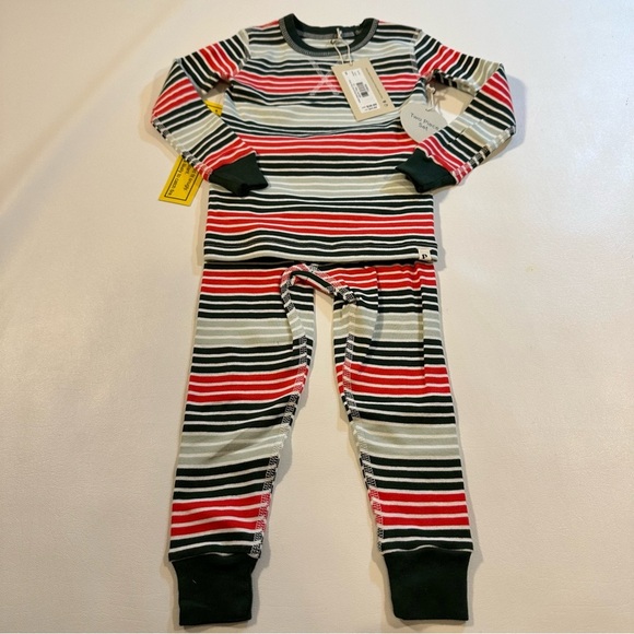 Pact Other - NWT Pact Size 3T 100% Organic Cotton 2 Piece Striped Pajama Set Gender Neutral